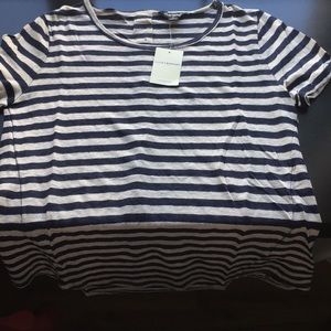 Blue and white striped t shirt